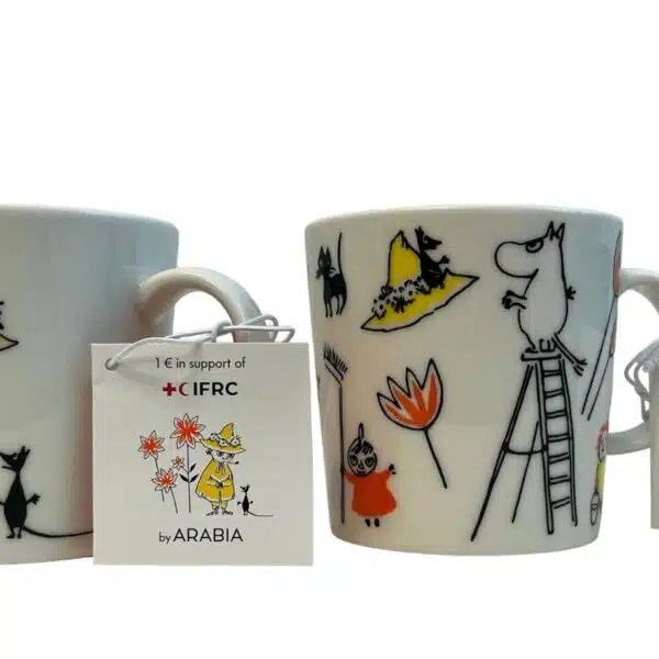 Arabia – Mumin 2 st muggar, ABC mix, Röda Korset – design Tove Jansson