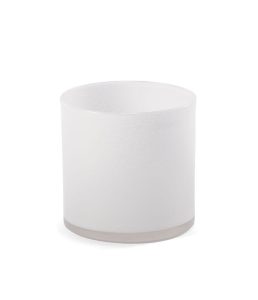 Orrefors Jernverk – glaslykta / kruka vit 15 x 15