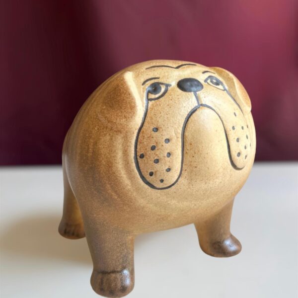 Gustavsberg- Figurin - Kennel - bulldog brun Midi design Lisa Larson