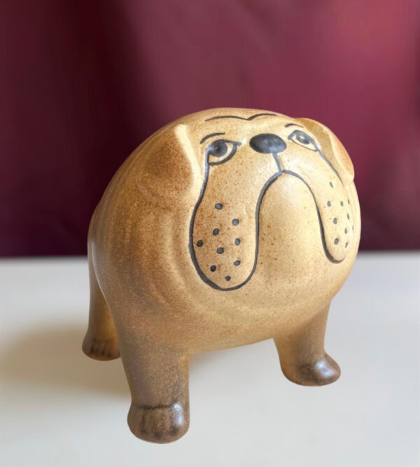 Gustavsberg- Figurin - Kennel - bulldog brun Midi design Lisa Larson