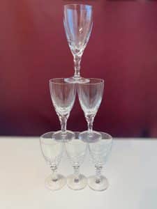 Orrefors Carina – 6 st starkvinsglas – design Ingeborg Lundin – vintage
