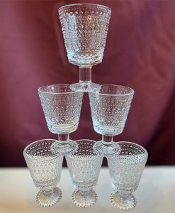 Iittala Kastehelmi – 6 st vinglas på fot 26 cl klarglas – design Oiva Toikka
