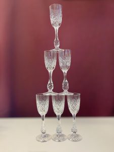 Kosta Boda Pompadour – 6 st stora snapsglas – design Fritz Kallenberg – vintage