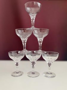 Orrefors Carina – 6 st martini- och likörglas – design Ingeborg Lundin – vintage