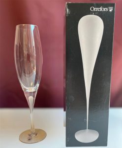 Orrefors Intermezzo Satin – champagneglas i kristall – design Erika Lagerbielke – vintage