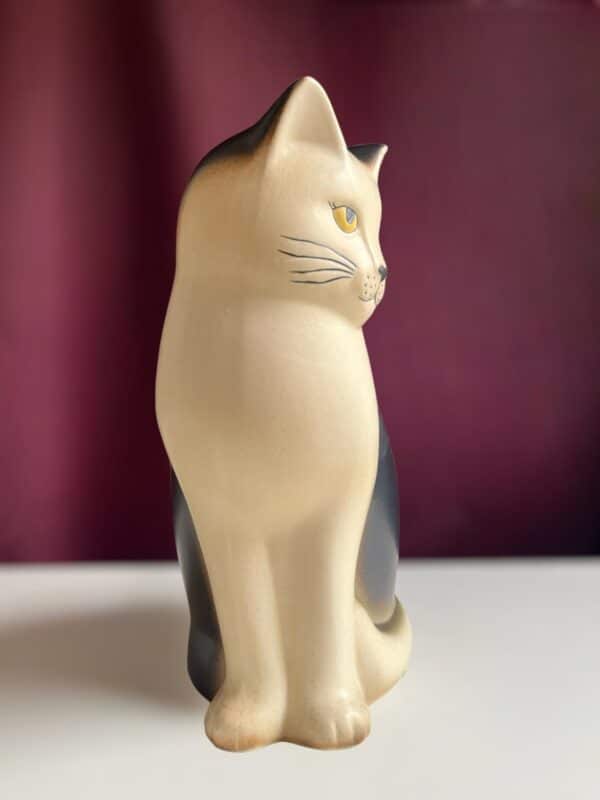 Gustavsberg - Katten Måns Svart / Vit Maxi 36 cm hög design Lisa Larson