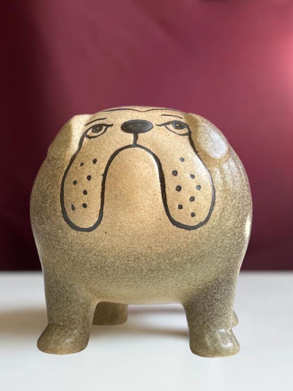 Gustavsberg- Figurin - Kennel - bulldog Grå Midi design Lisa Larson