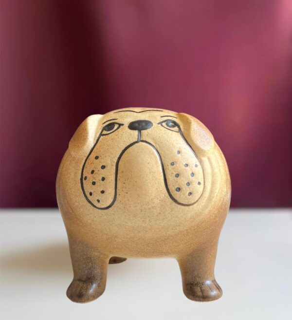 Gustavsberg- Figurin - Kennel - bulldog brun Midi design Lisa Larson