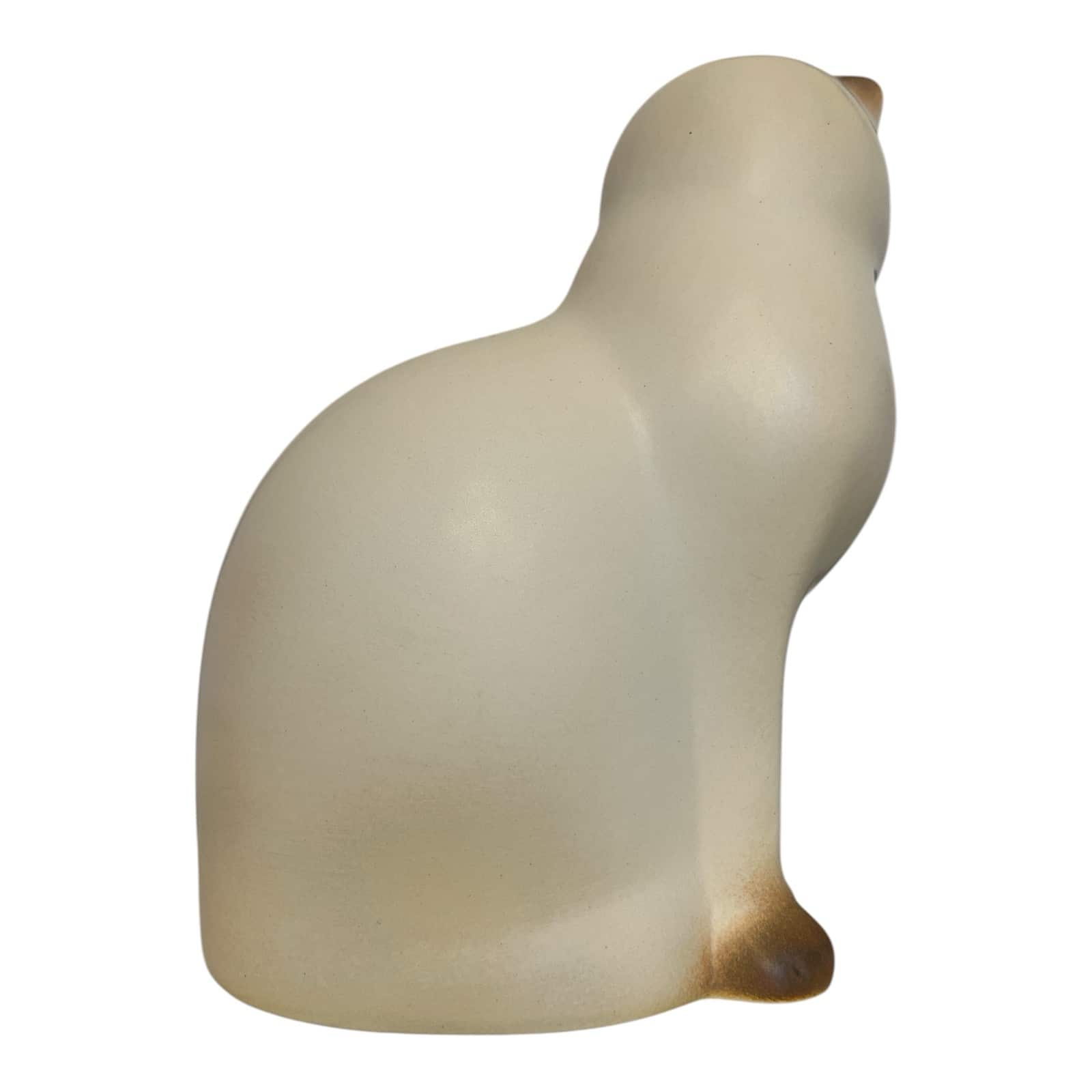 Gustavsberg - Katt - Katten Måns Vit brun Maxi 29 cm hög design Lisa Larson - Bild 4