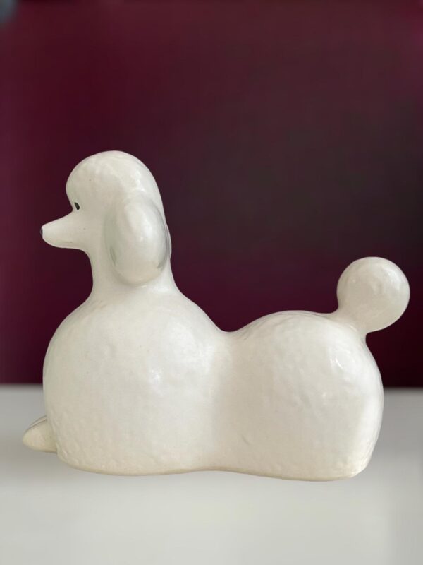 Gustavsberg- Figurin - Kennel -Vit Stor pudel / Poodle Design Lisa Larson