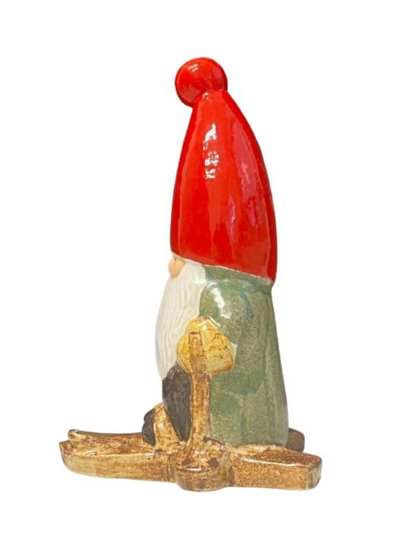 Gustavsberg - Vintersport - Tomte som åker skidor - Ljusstake design Lisa Larson