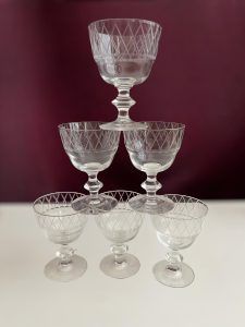 Kosta Boda Sickan – 6 st likör- och martiniglas – design Vicke Lindstrand – vintage