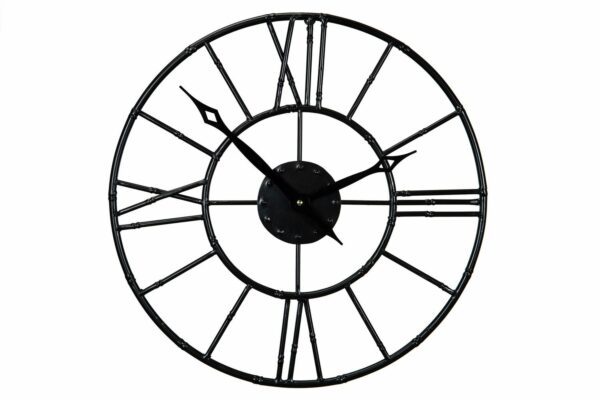Klocka Metall Bambu Svart
