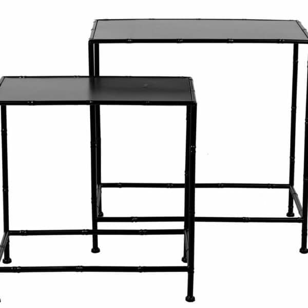 Bord Metall Bambu Svart