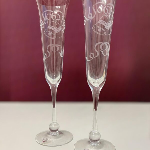 Orrefors Millenium Bells - 2 st Champagne Strut / glas design Erika Lagerbielke