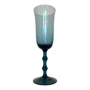 Orrefors Salut – champagneglas i kristall turkos – design Simon Gate – vintage