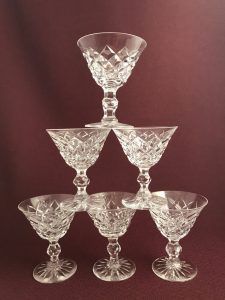 Kosta Boda Tjugo Rut – 6 st martiniglas – design Fritz Kallenberg – vintage