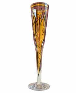 Kosta Boda - Goldie devil - Champagneglas i kristall - Vintage - Designer Ulrica Hydman Vallien