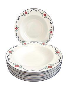 Rörstrand Sundborn – 6 st djupa tallrikar 24 cm – design Pia Rönndahl