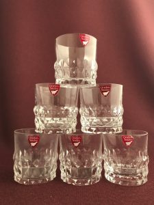 Orrefors Silvia – 6 st whiskyglas – design Ingeborg Lundin – vintage