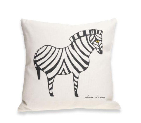 Kuddfodral ZEBRA Svart på Off-white 40x40 cm Design Lisa Larson