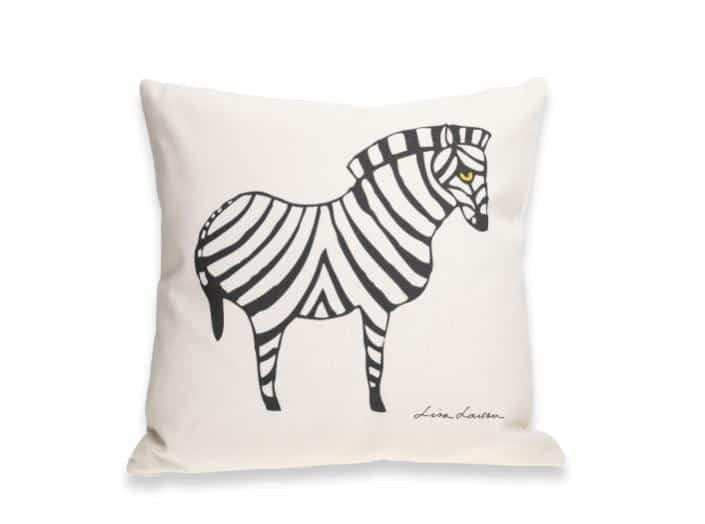 Kuddfodral ZEBRA Svart på Off-white 40x40 cm Design Lisa Larson