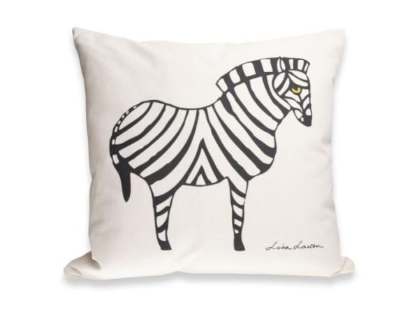 Kuddfodral ZEBRA Svart på Off-white 40x40 cm Design Lisa Larson