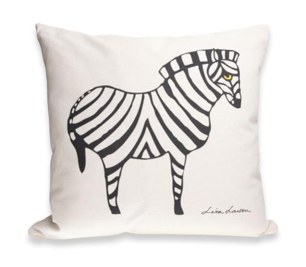 Kuddfodral ZEBRA Svart på Off-white 40x40 cm Design Lisa Larson