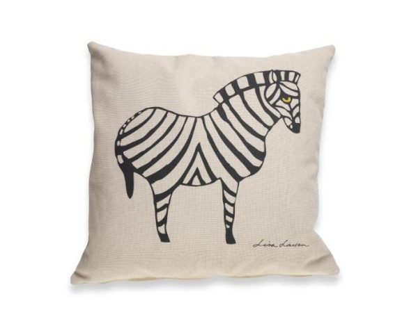 Kuddfodral ZEBRA Svart på Sand 40x40 cm Design Lisa Larson