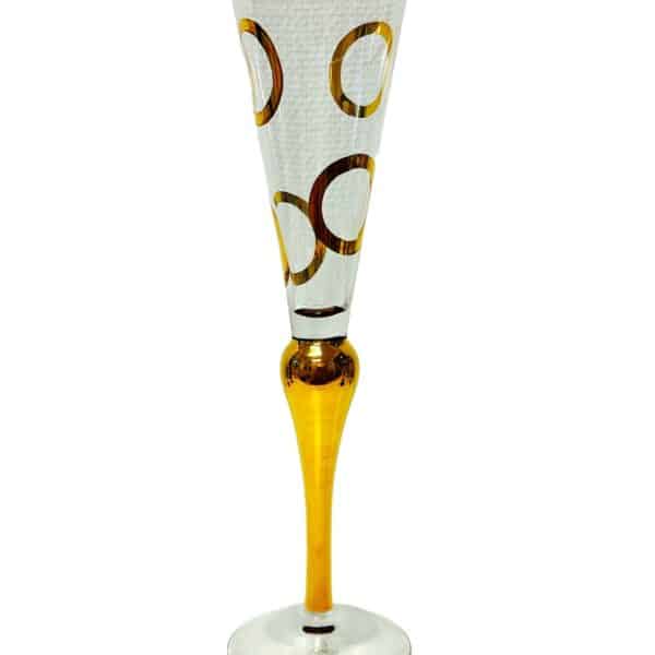 Orrefors - Clown - Champagne glas guld Design Anne Nilsson