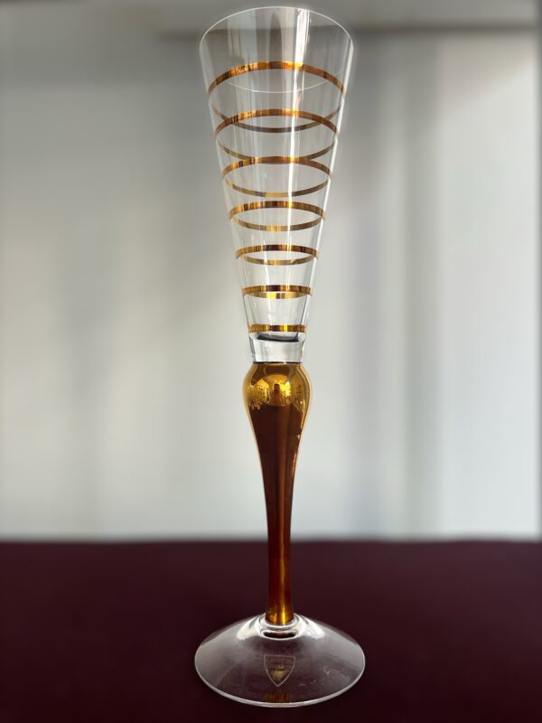Orrefors - Clown -  Champagne glas guld Design Anne Nilsson - Bild 2