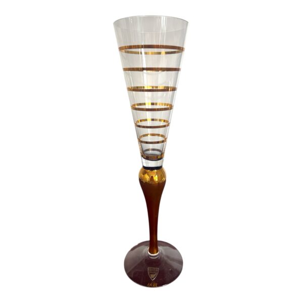 Orrefors - Clown -  Champagne glas guld Design Anne Nilsson