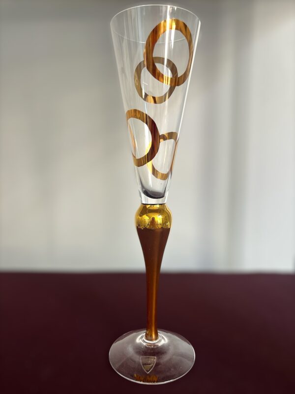 Orrefors - Clown -  Champagne glas guld Design Anne Nilsson - Bild 2