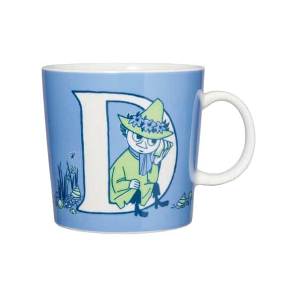 Arabia - Mumin / Moomin - ABC - D - Stor Mugg - 40 CL Blå Design Tove Jansson