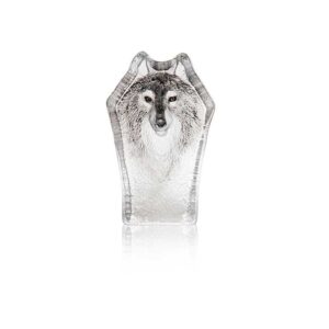 Målerås Wildlife målad – Varg konstglas 11 x 17,5 cm – design Mats Jonasson