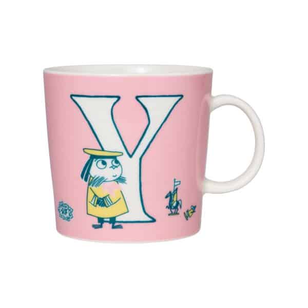 Arabia - Mumin / Moomin - ABC - Stor Mugg - Y - 40 CL Rosa Design Tove Jansson