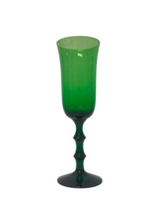 Orrefors Salut – champagneglas i kristall grön – design Simon Gate – vintage