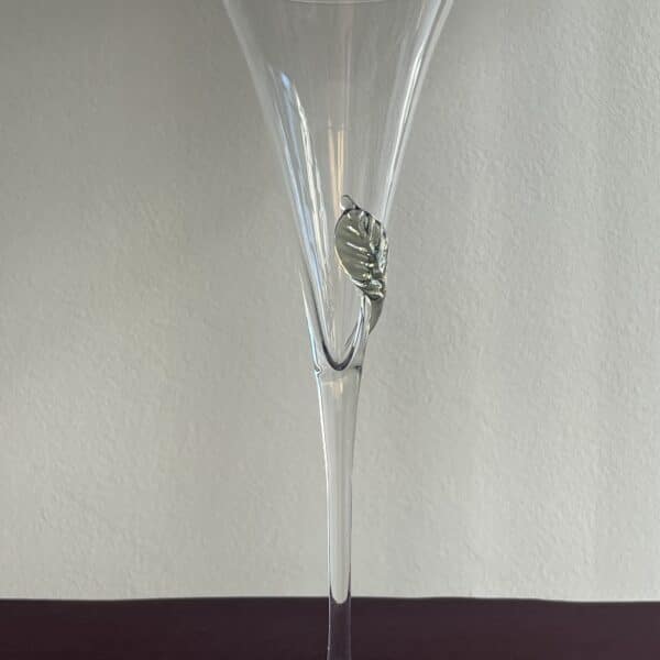 Orrefors  - DIVA - Champagneglas grönt löv Design Erika Lagerbielke