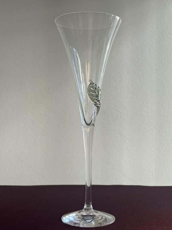 Orrefors  - DIVA - Champagneglas grönt löv Design Erika Lagerbielke