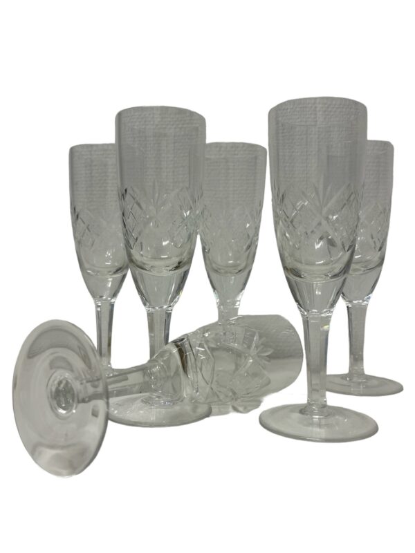 Orrefors - Helga - 6 st Champagne glas / strut Design Fritz Kallenberg