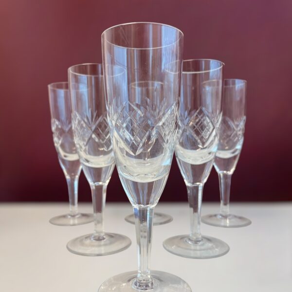 Orrefors - Helga - 6 st Champagne glas / strut Design Fritz Kallenberg