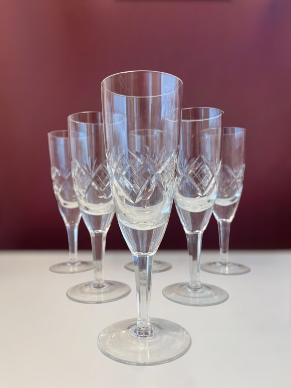 Orrefors - Helga - 6 st Champagne glas / strut Design Fritz Kallenberg