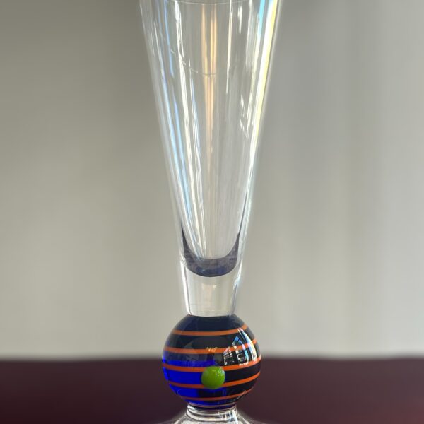 Orrefors  - Orlando - Champagneglas Blå / Orange Design Erika Lagerbielke