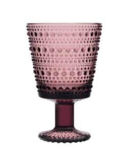 Iittala Kastehelmi – 6 st vinglas på fot 26 cl Ljung – design Oiva Toikka – vintage
