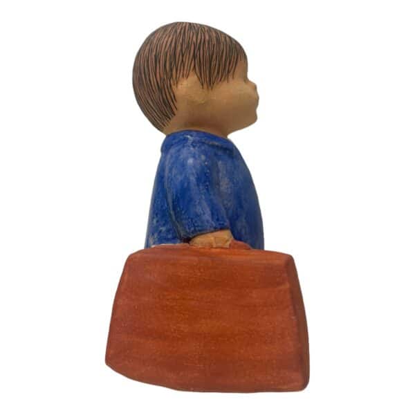 Gustavsberg - Skolpojken Lasse brunhårig design Lisa Larson