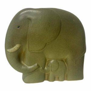 Gustavsberg WWF – elefant med unge, porslinsfigur – design Lisa Larson