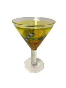 Kosta Boda Satellite – pokal i kristall / martini- och champagneglas gul – design Bertil Vallien – vintage