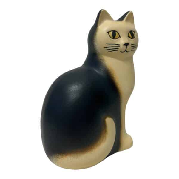 Gustavsberg - Katten Måns Midi Svart Katt med Vit svans design Lisa Larson