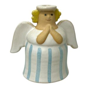 Gustavsberg Änglar / ängel – Ljuvliga ängeln vit ränder, porslinsfigur – design Lisa Larson