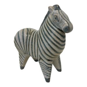 Gustavsberg Stora Zoo – Zebra svartvit randig, porslinsfigur – design Lisa Larson – vintage